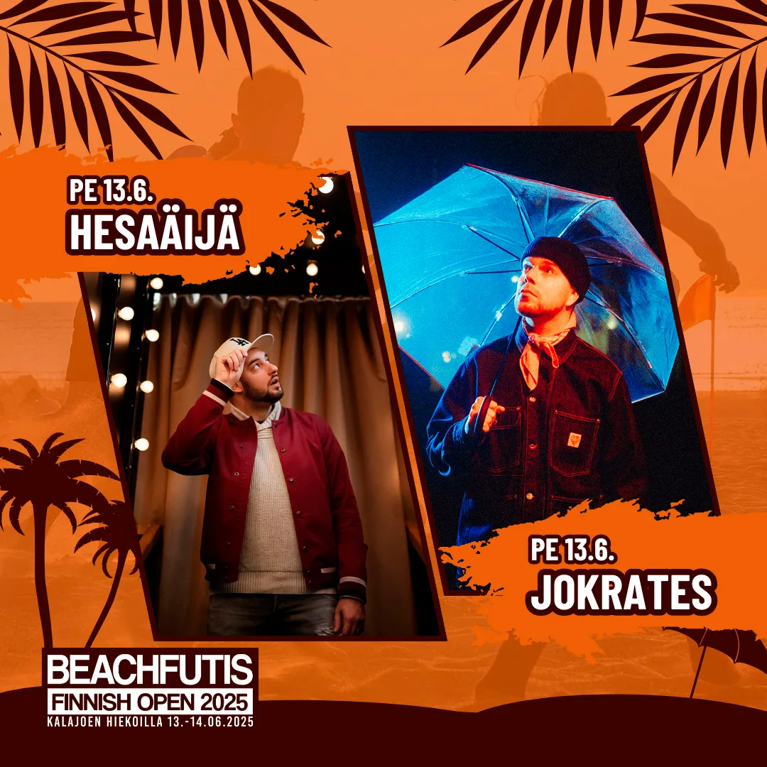 Beachfutis perjantai 13 Beachfutis Perjantaina Merisärkällä Jokrates ja Hesaäijä